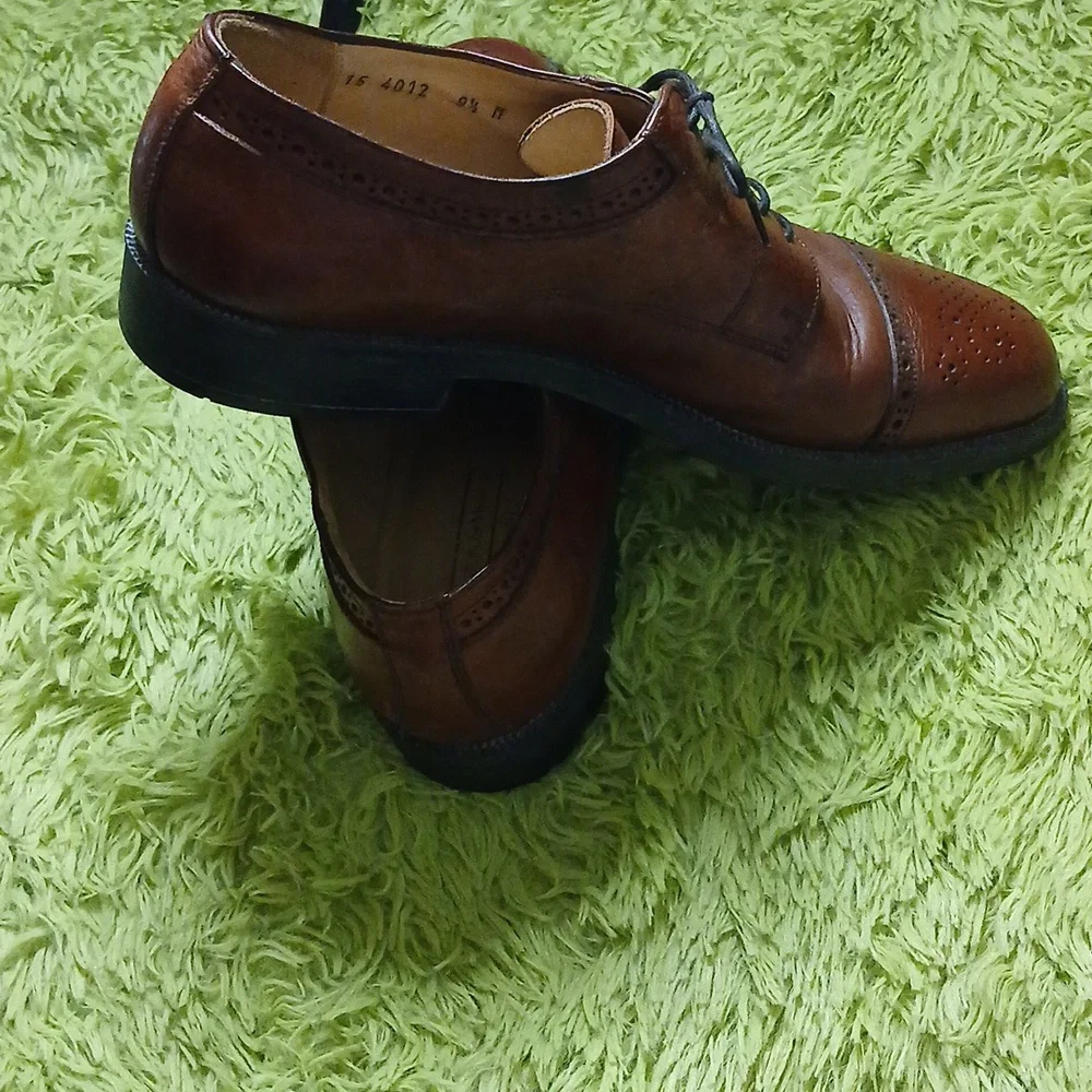 Johnston & Murphy men’s‎ brown leather oxford formal dress shoes | size 9.5